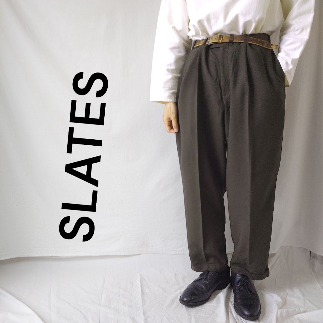 【00s】SLATES スレイツ ツータック スラックス リーバイス Levi's カーキグリーン 古着 9,216円