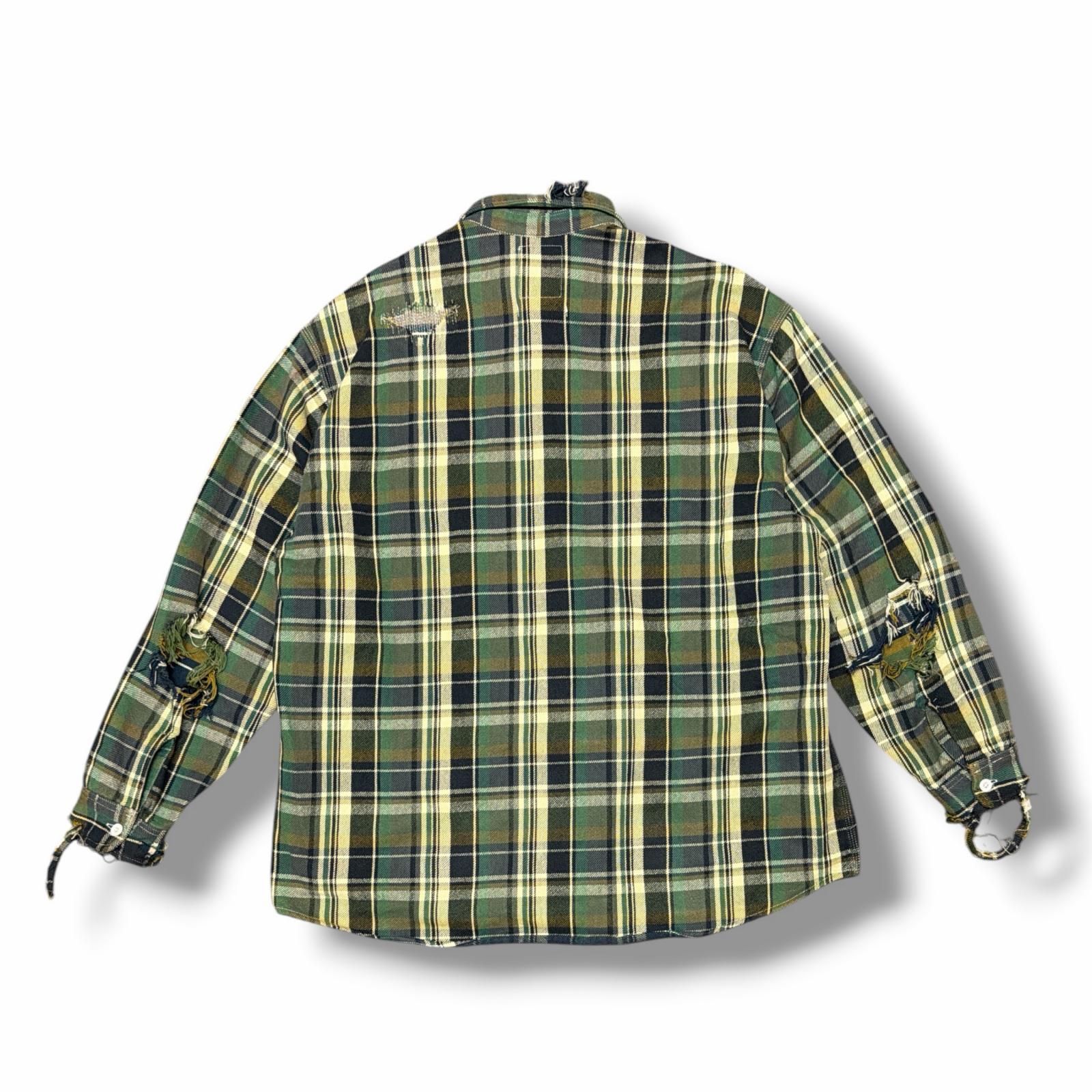 参考上代30800円 BOWWOW REPAIR AGEING FLANNEL SHIRTS リペア