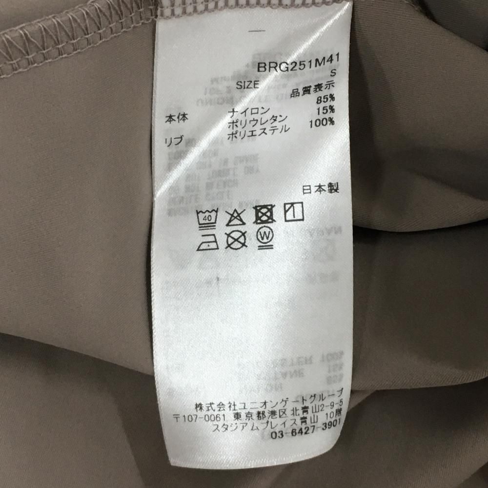 美品】ブリーフィング 半袖ポロシャツ グレージュ×白 胸ロゴ 肩・袖