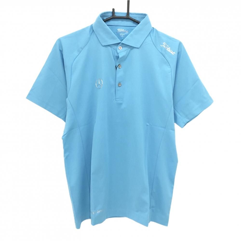 新品】タイトリスト×メルセデスベンツ 半袖ポロシャツ ライトブルー 胸