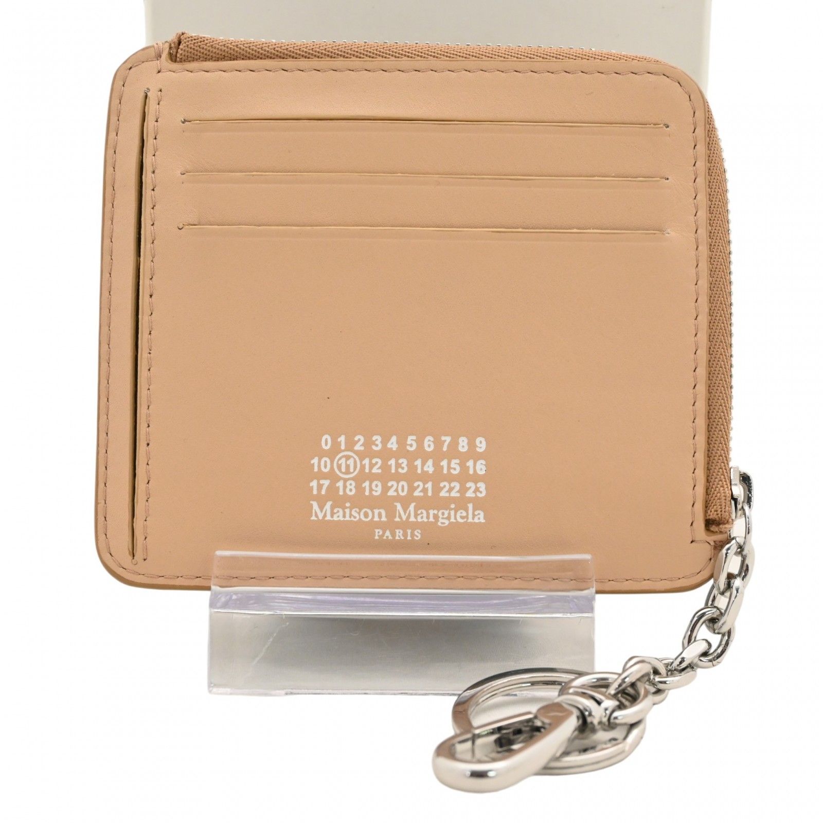 【中古】マルジェラ キーチェーン ウォレット カードケース コインケース 小銭入れ NUDE 財布 シルバー金具 Aランク mm7920gg