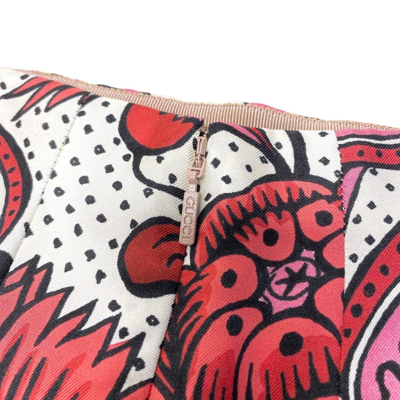 Ie26 【美品】 GUCCI グッチ フローラル プリーツ ロングスカート