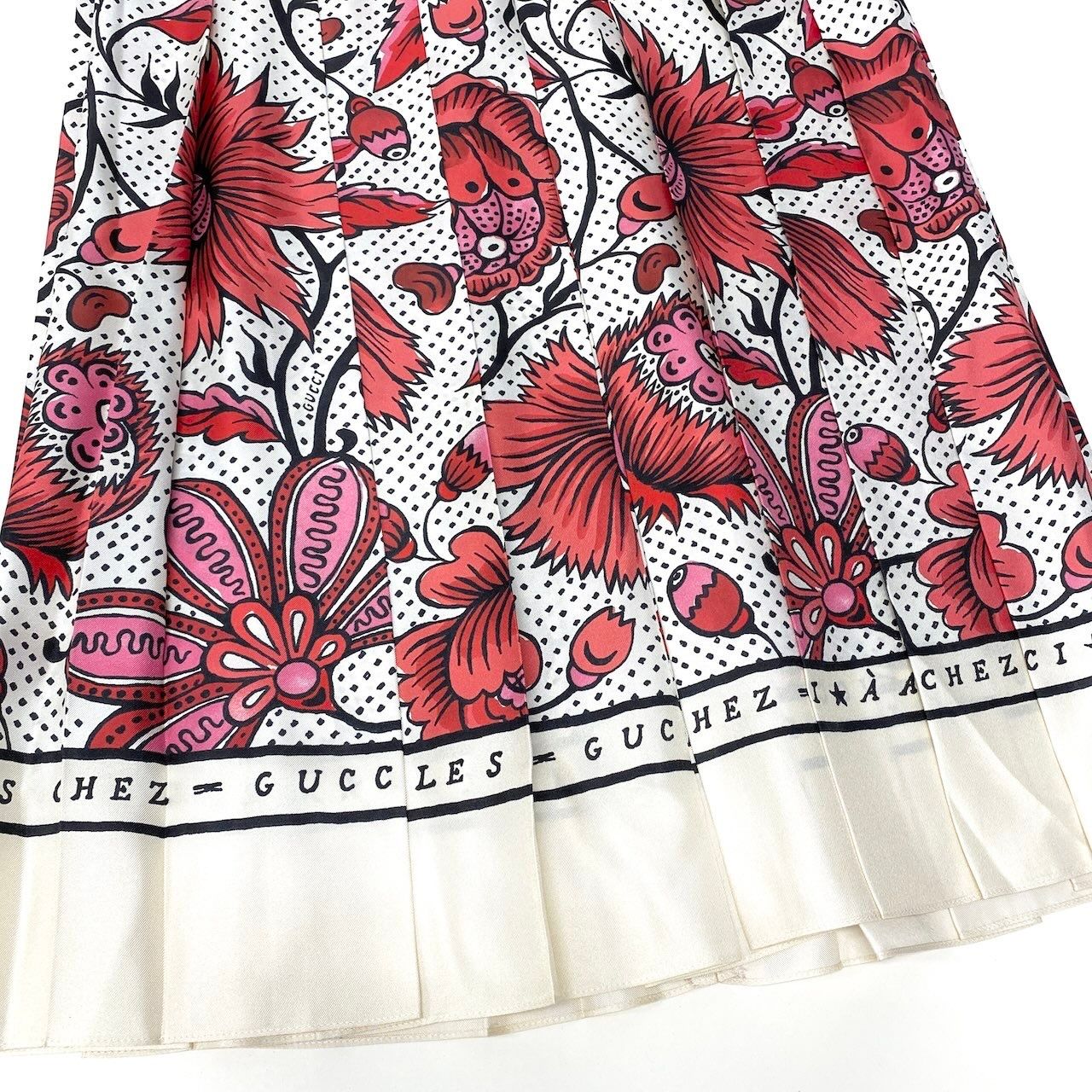 【美品】GUCCIグッチ プリーツティアードシルクスカート ミケーレ期 フローラ Ie26 【美品】 GUCCI グッチ フローラル プリーツ ロングスカート