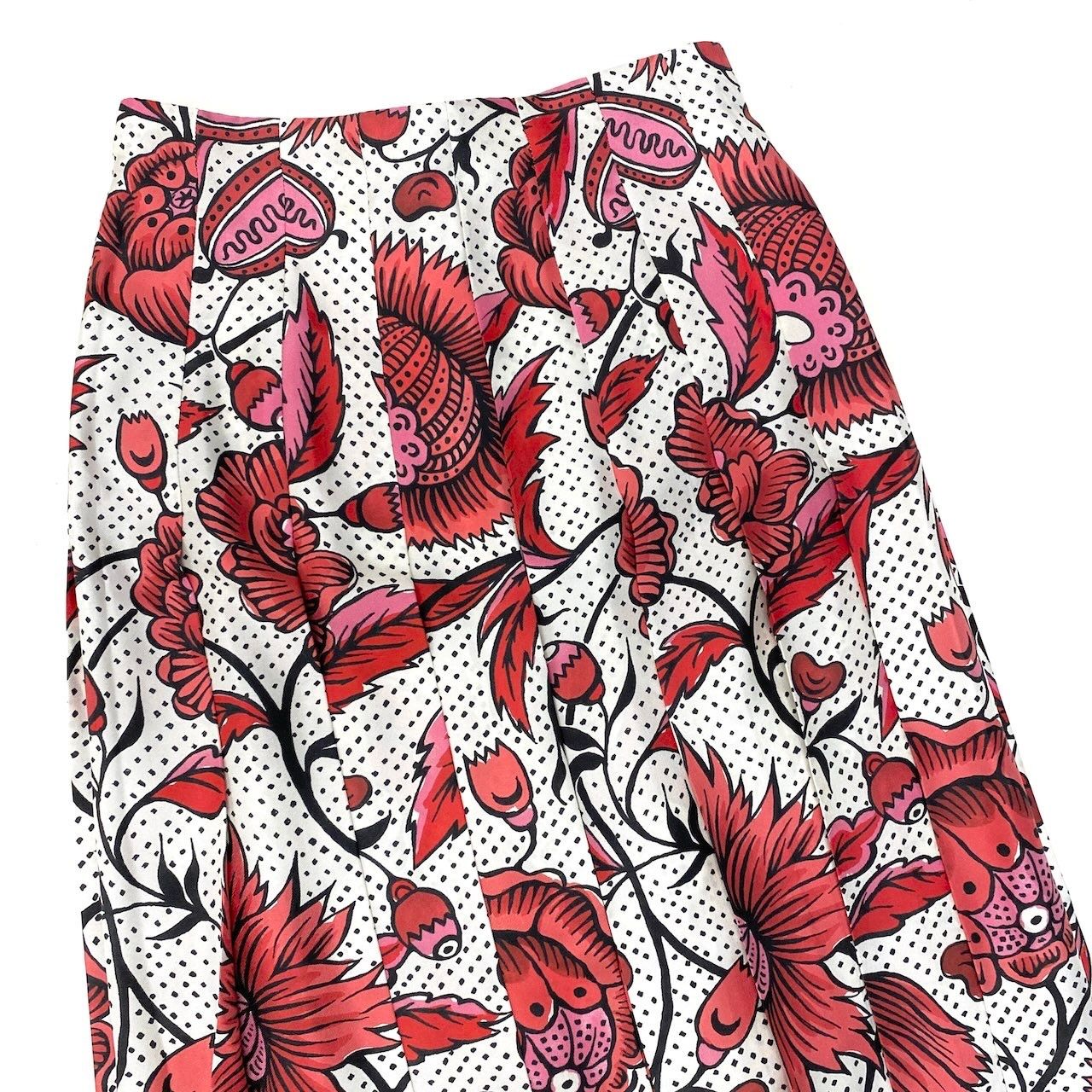 Ie26 【美品】 GUCCI グッチ フローラル プリーツ ロングスカート