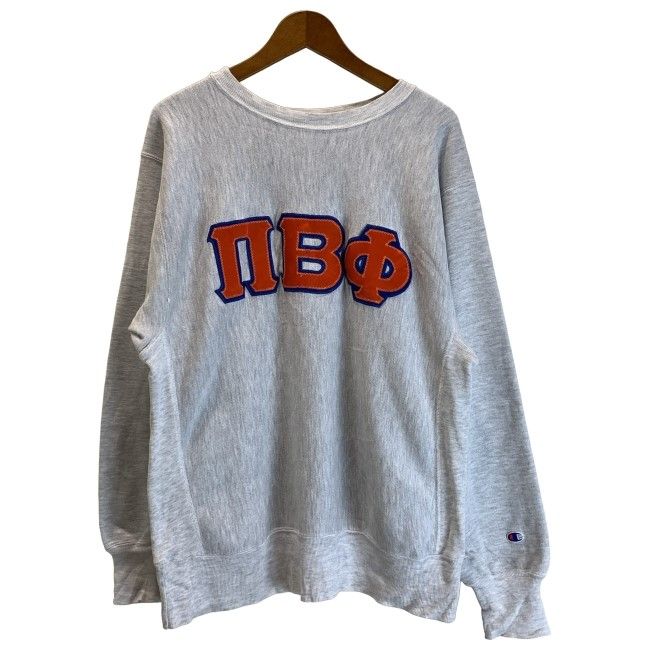 【中古】　Champion REVERSE WEAVE　スウェット　90s vintage　90年代　OLD　長袖　トレーナー　トップス　クルーネック　裏起毛　ワッペン　アメカジ　古着　/1591