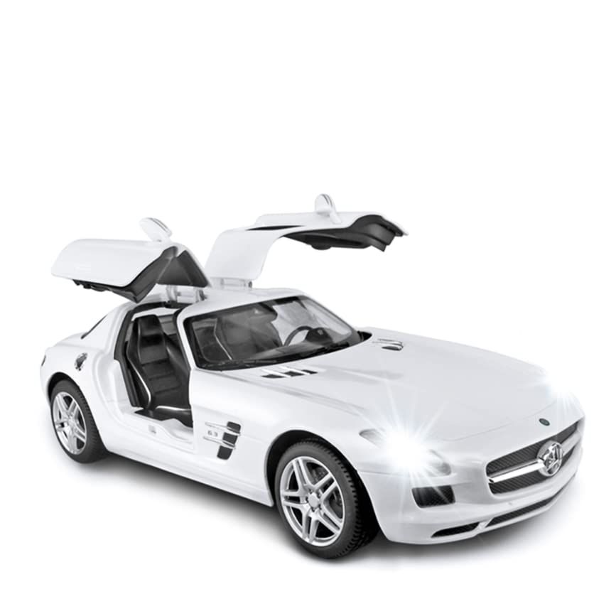 新品 ベンツRCカー、RASTAR 1/14 メルセデス ベンツ SLS AMG ラジコンカー、子供向け、 ベンツR/Cモデルカー、ドアが手動開閉可能、白・ホワイト 2.4GHz