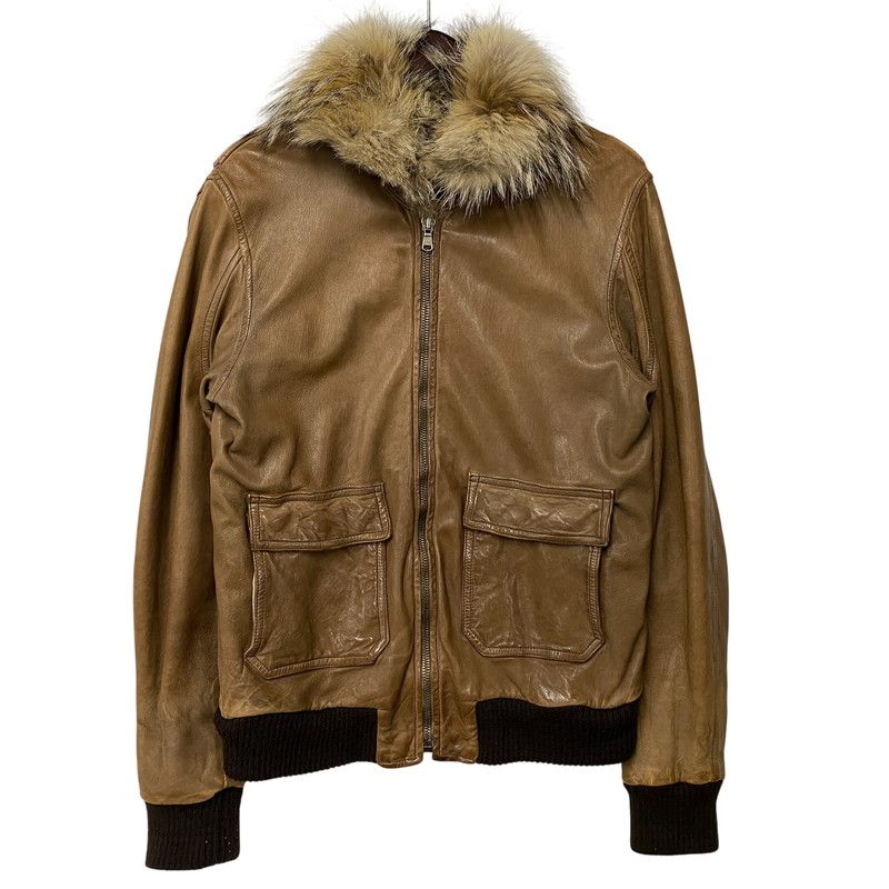 【中古品】 GIORGIO BRATO ジョルジオブラット VERA PELLE FUR COLLAR RAMB LEATHER JACKET ベラ ペレ ファー カラー レザー ジャケット アウター 【141-260526-kh-11-izu】
