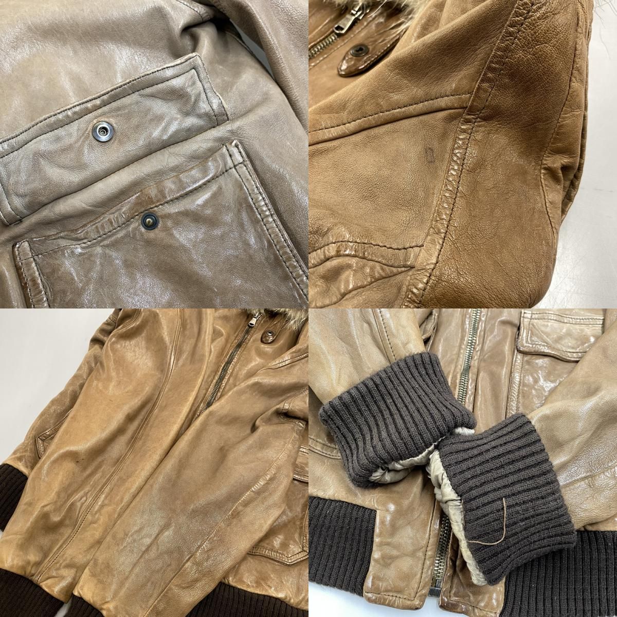 中古品】 GIORGIO BRATO ジョルジオブラット VERA PELLE FUR COLLAR 