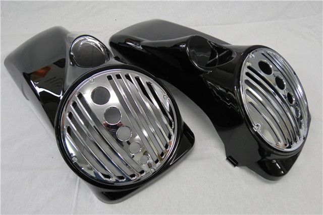 harley用 ツーリング 8インチ 8.5インチ サドルスピーカー 蓋 メッキあり リッドオーディオ -2013 Aタイプ