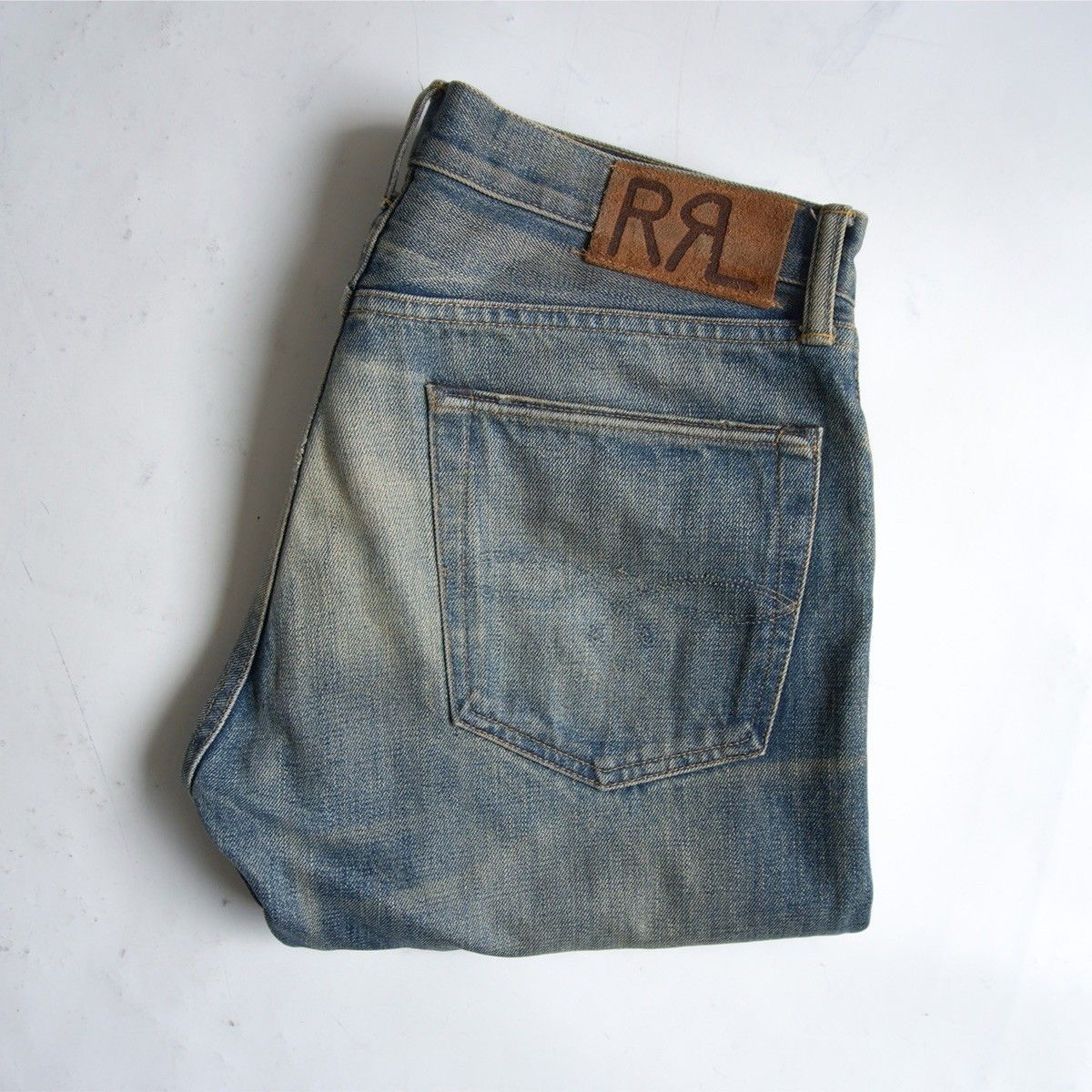 【美品】RRL【AUSTIN WASH LOW-STRAIGHT JEANS】【アメリカ製】32×32 デニムパンツ ダブルアールエル 26050615