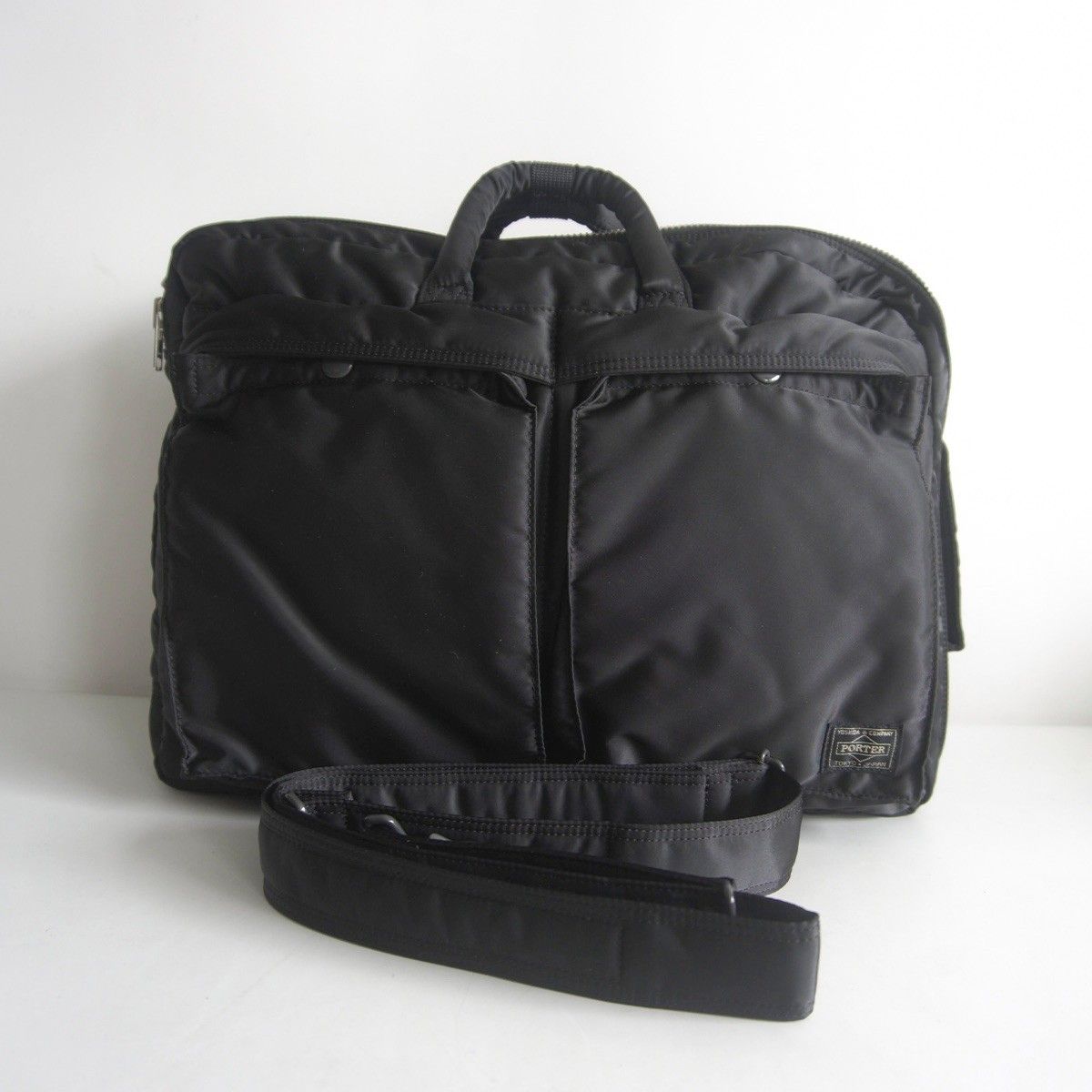 【美品】PORTER 【タンカー 3WAY ブリーフケース】ブラック ポーター ビジネスバッグ リュック ショルダー ナイロン 26050571