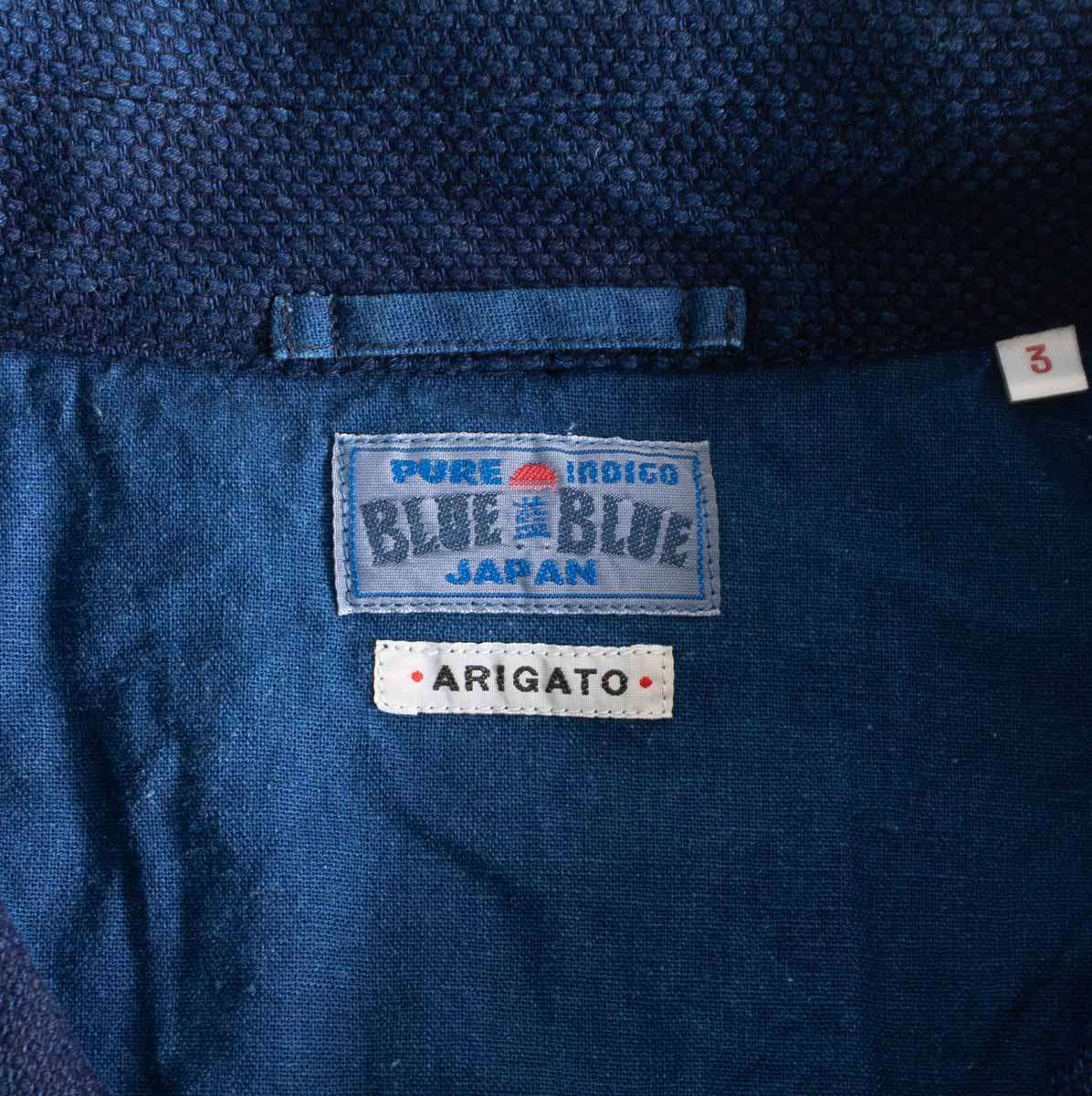 美品】 BLUE BLUE JAPAN 【刺し子 Pコート ジャケット】3 ブルーブルー