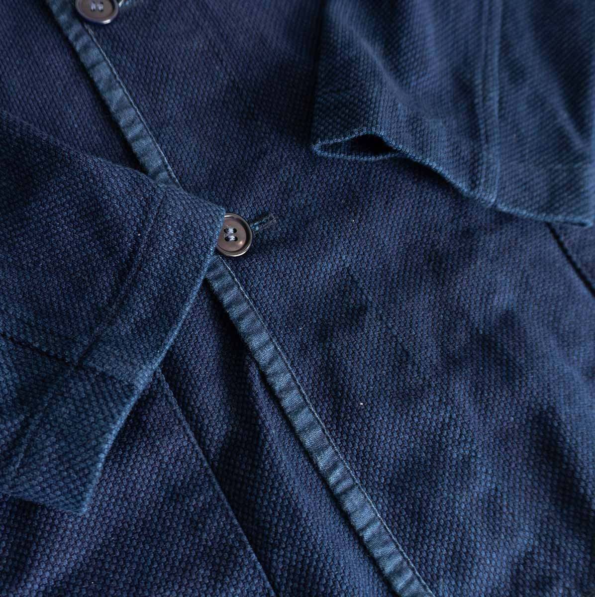 美品】 BLUE BLUE JAPAN 【刺し子 Pコート ジャケット】3 ブルーブルー