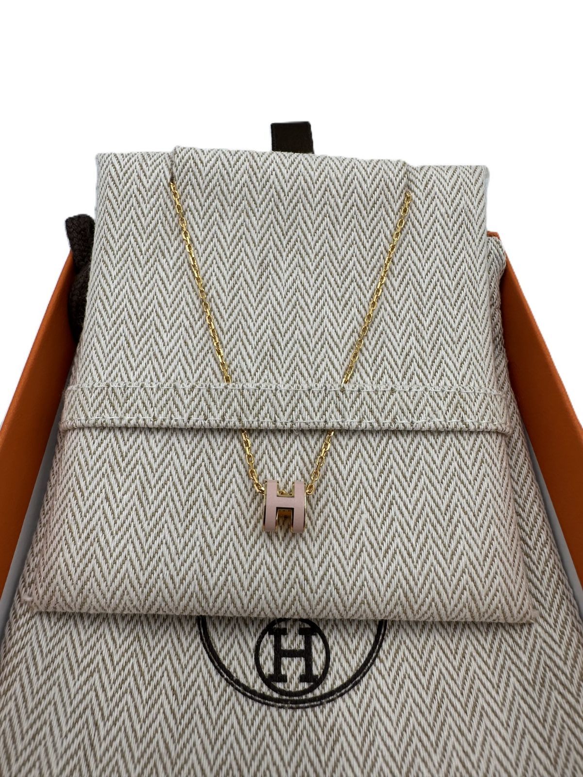 HERMES　エルメス　ポップアッシュミニ　ネックレス　H　PGP　ピンク
