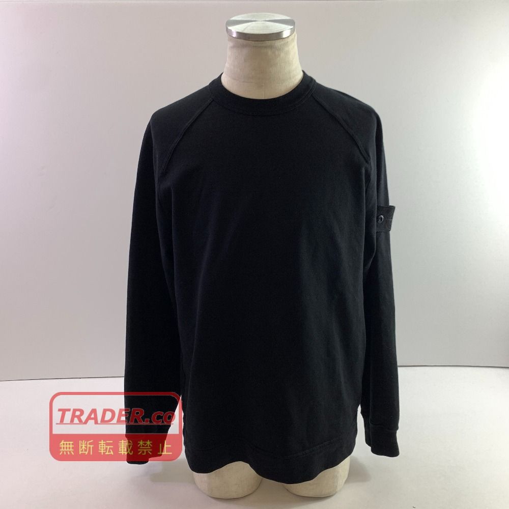 04w7089▽※【中古】STONE ISLAND ストーンアイランド コンフォートフィット クルーネック スウェットシャツ ラグランスリーブ ブラック 長袖Tシャツ ロンT L1S156100064 S00F3 Sサイズ【八王子店】
