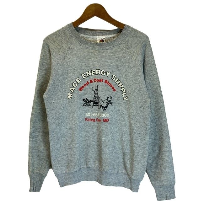 【中古】 FRUIT OF THE LOOM スウェット 90s vintage 90年代 長袖 トレーナー トップス クルーネック 裏起毛 プリント USA製 古着 /1591
