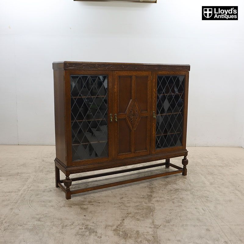 ◆Lloyd's Antiques◆ ロイズアンティークス Bookcase ブックケース 本棚/書棚/食器棚/リビングボード/キャビネット/収納 鍵付