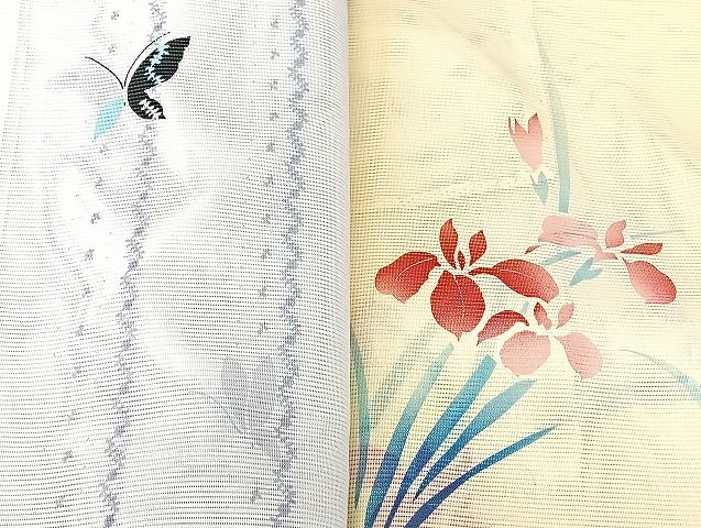 平和屋着物□夏物 小紋 絽 紗 洗える着物 まとめて20点 蝶 菖蒲 花柄