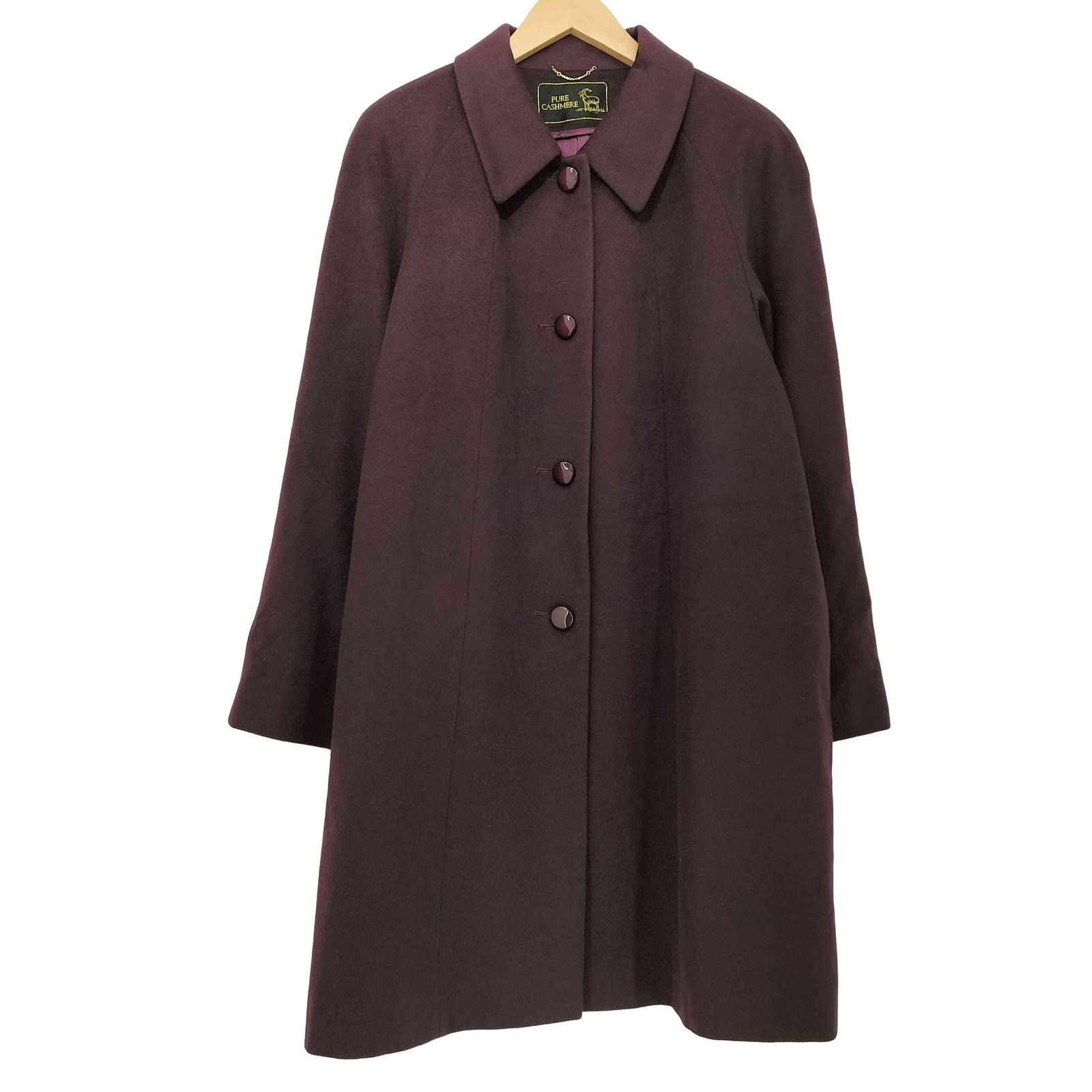 ユーズドフルギ USED古着 PURE CASHMERE カシミヤ100 ステンカラーコート レディース 13