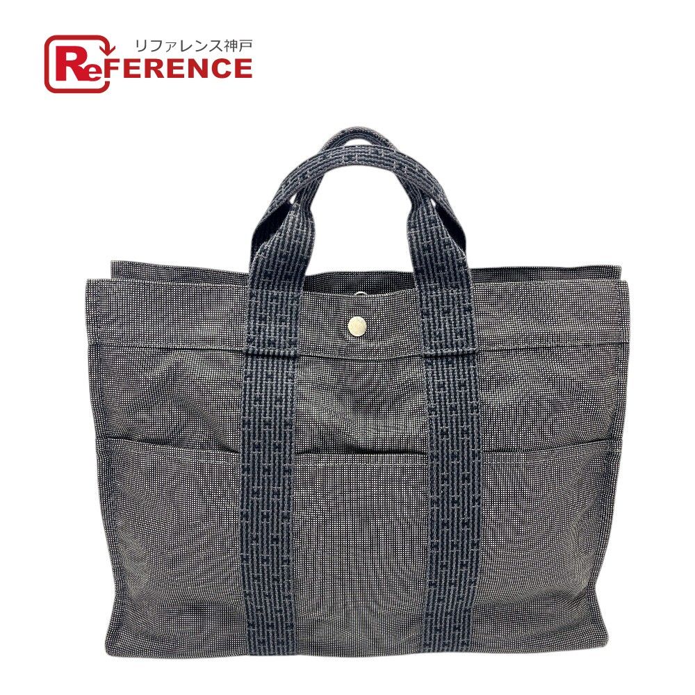 HERMES エルメス ハンドバッグ エールラインMM キャンバス グレー