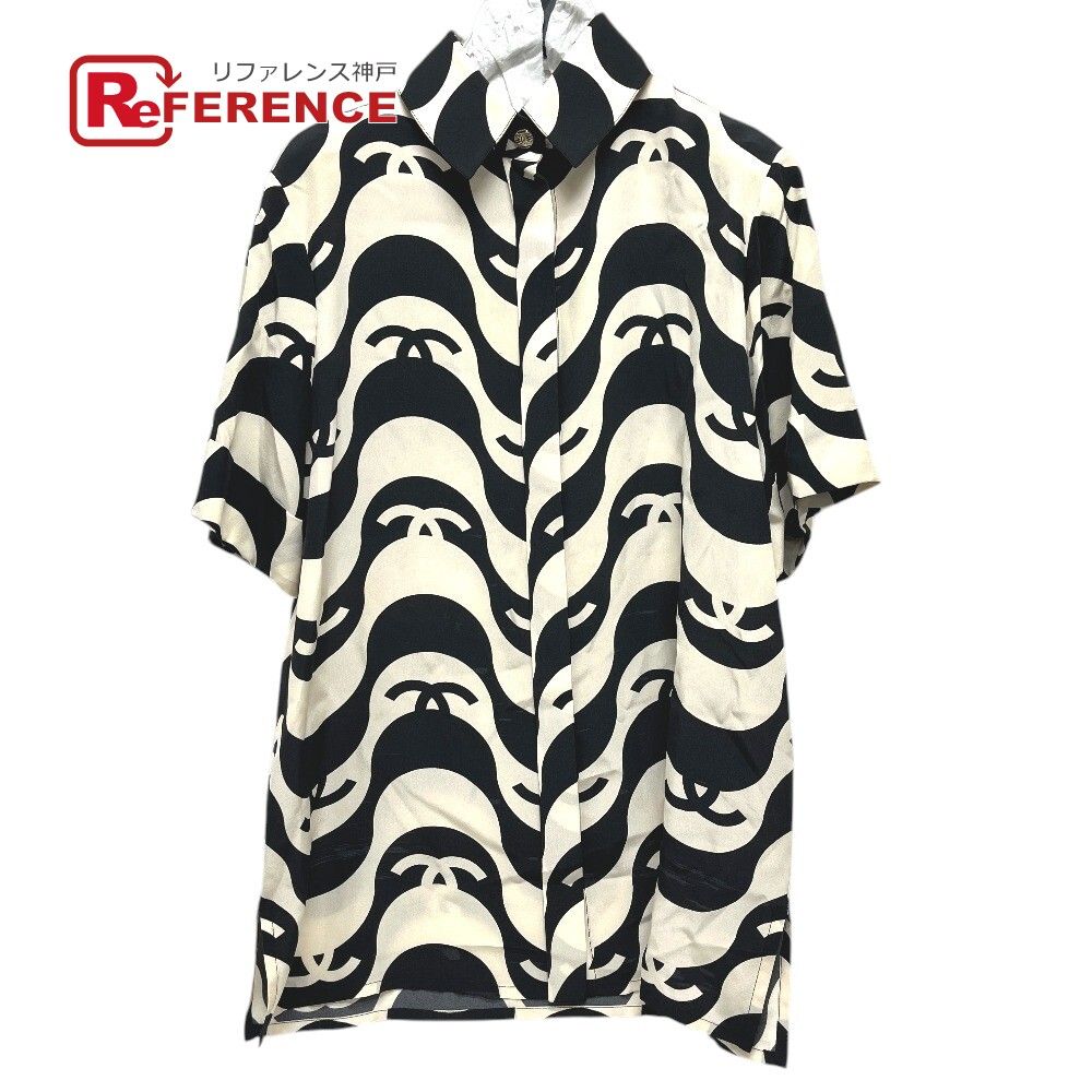 CHANEL シャネル 半袖Ｔシャツ ココマーク ウェーブ P70211 シルク ブラック