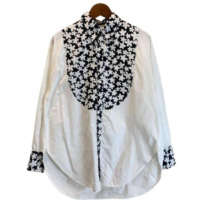 【中古】 i.s. ISSEY MIYAKE 柄シャツ 80s vintage 80年代 OLD 長袖 トップス レギュラーカラー 花柄 切替 日本製 ドメスティック 古着 /1156