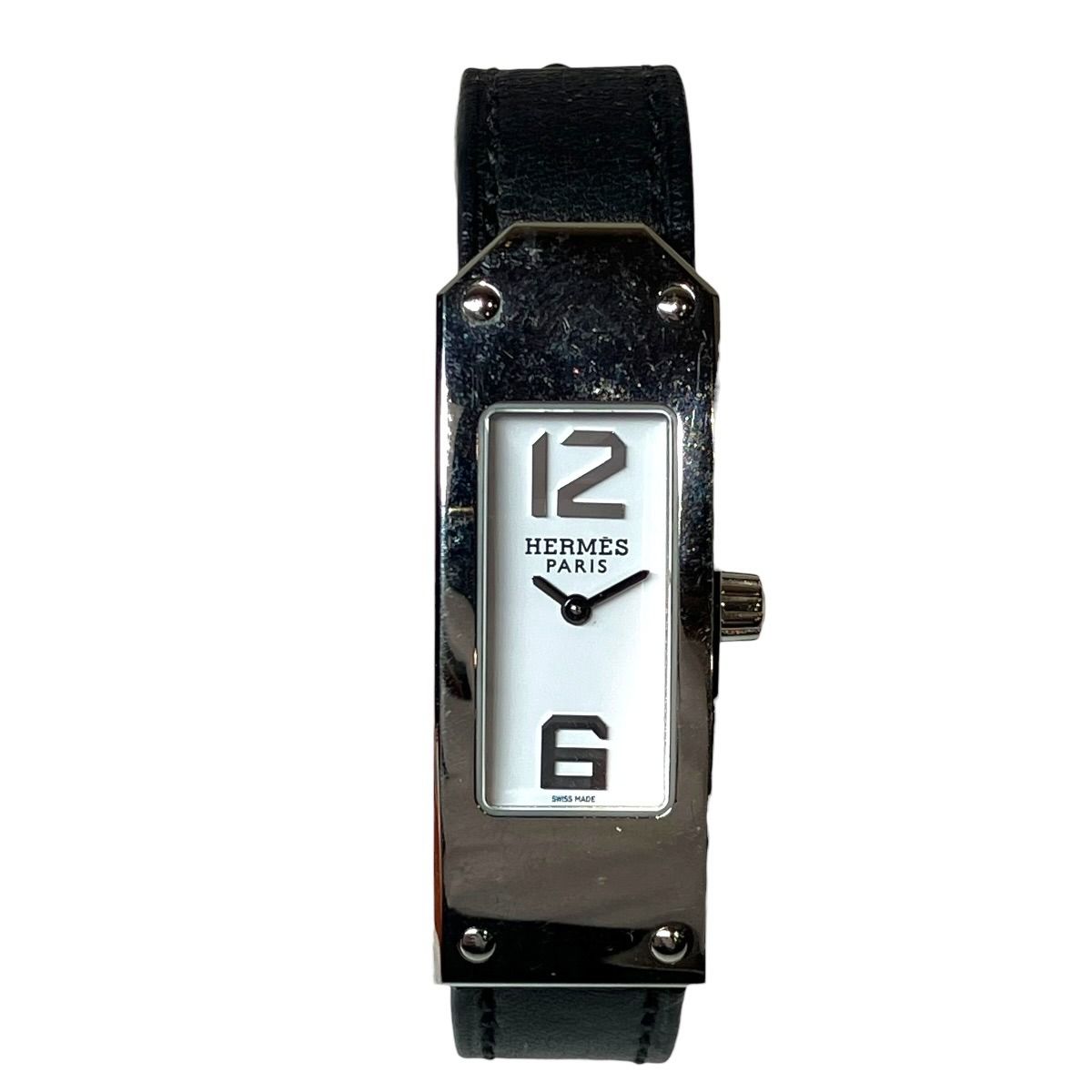 エルメス HERMES ケリー2 ケリー 腕時計 総重量約24.2g SS 本革 クオーツ ホワイト文字盤 KT1.210 レディース