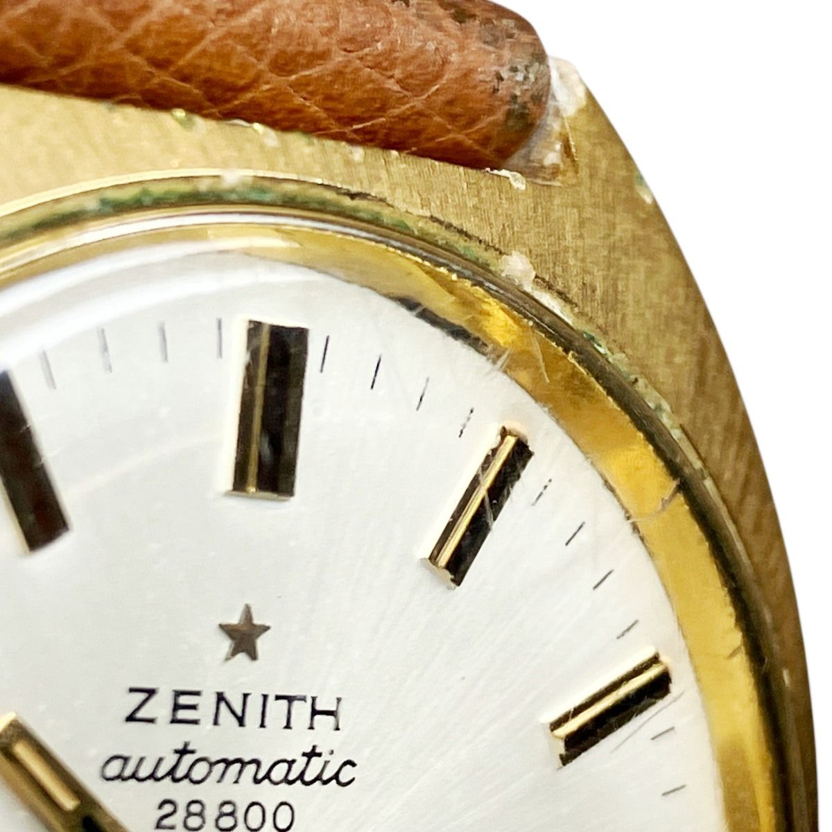 ゼニス ZENITH オートスポーツ 腕時計 総重量約52.4g GP 本革 自動巻き ゴールド文字盤 28800 送料無料 【中古】 ゼニス ZENITH オートスポーツ 腕時計 総重量約52.4g GP 本革 自動巻き