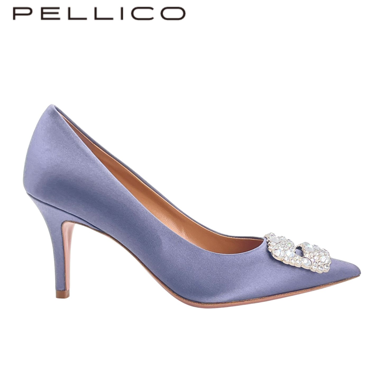 未使用 PELLICO ペリーコ アネッリフィッビア サテンパンプス 34 ネイビーパープル 【値下げ交渉歓迎】