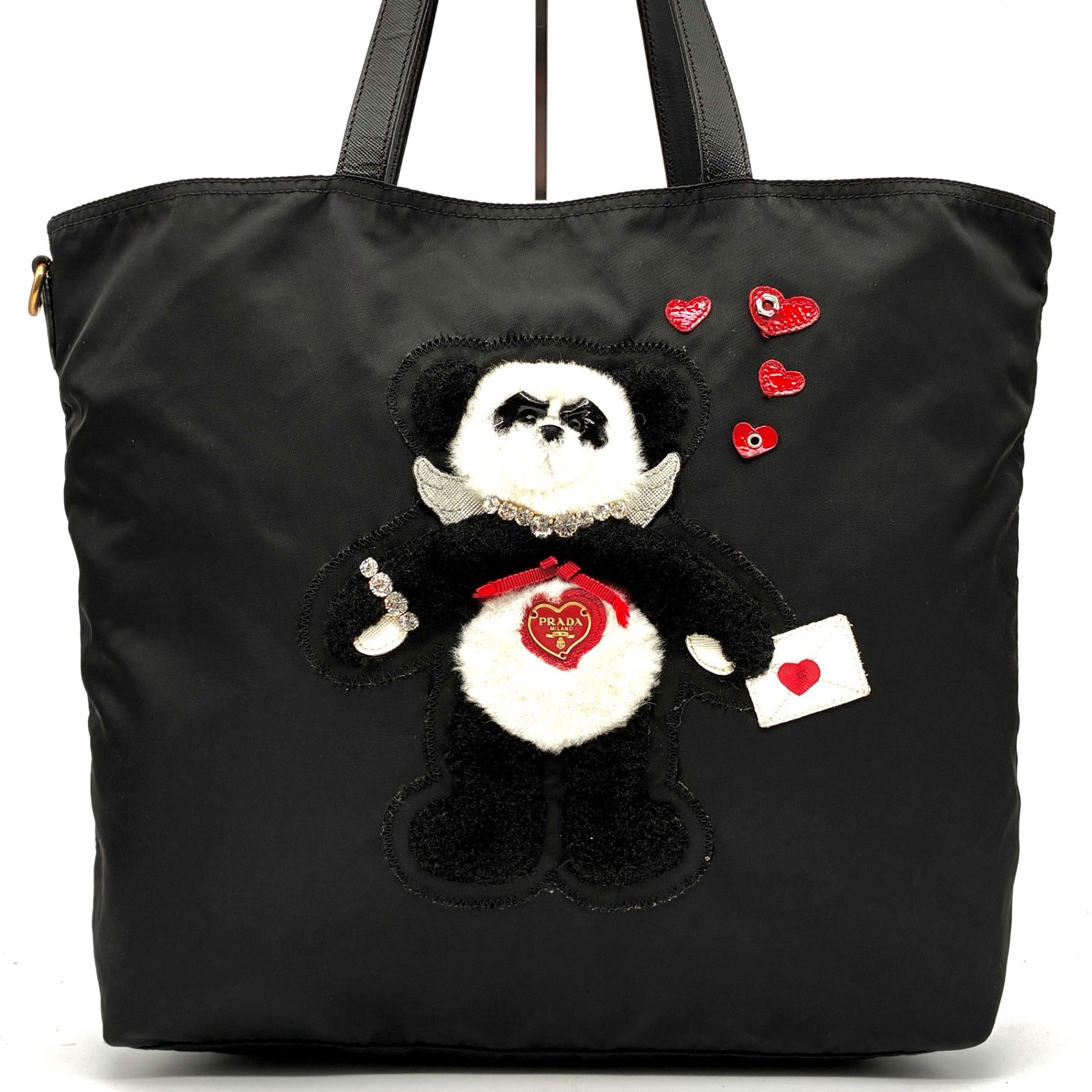 美品 プラダ PRADA テスート ナイロン バレンタイン 限定 パンダ 