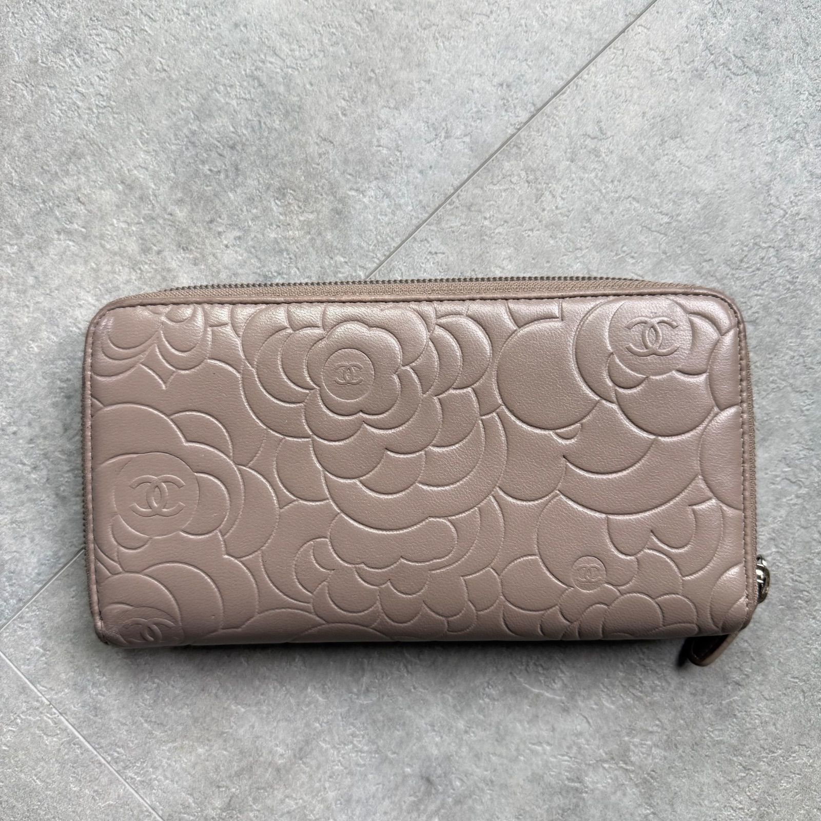 CHANEL シャネル カメリア ココマーク ラウンドファスナー長財布