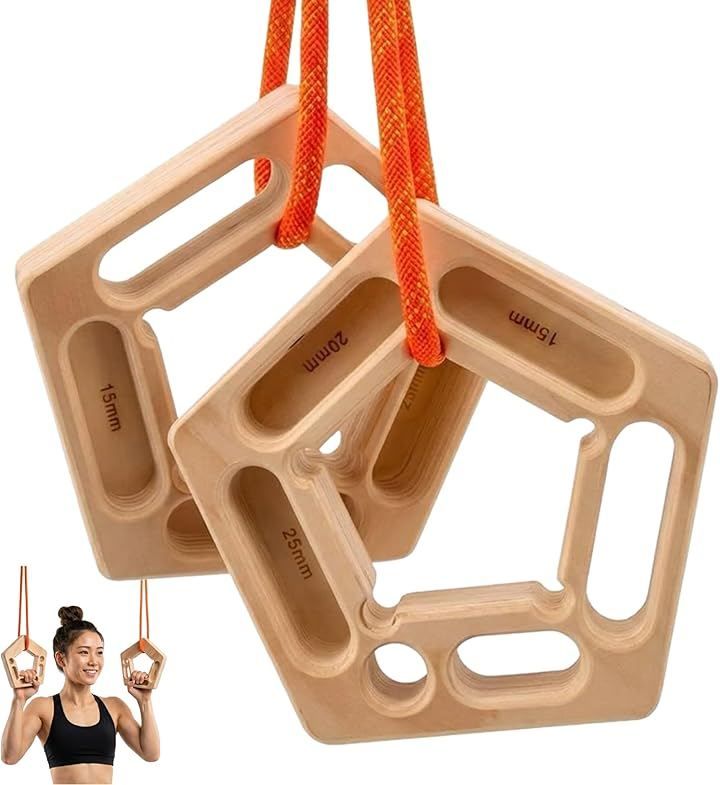 MONOSTORE MONOSTORE BOLDERING TRAINING BOLDERING BOLDERING BOLDERING BOARD 7 WAY PULL-UP WOODEN GRIP HANGING GRIP HANGING STRENGTH FOREarm Muscle Strength Climbing (Natural Wood)