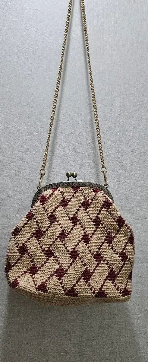編みバッグ クロシェ ハンドメイド チェーンバッグ