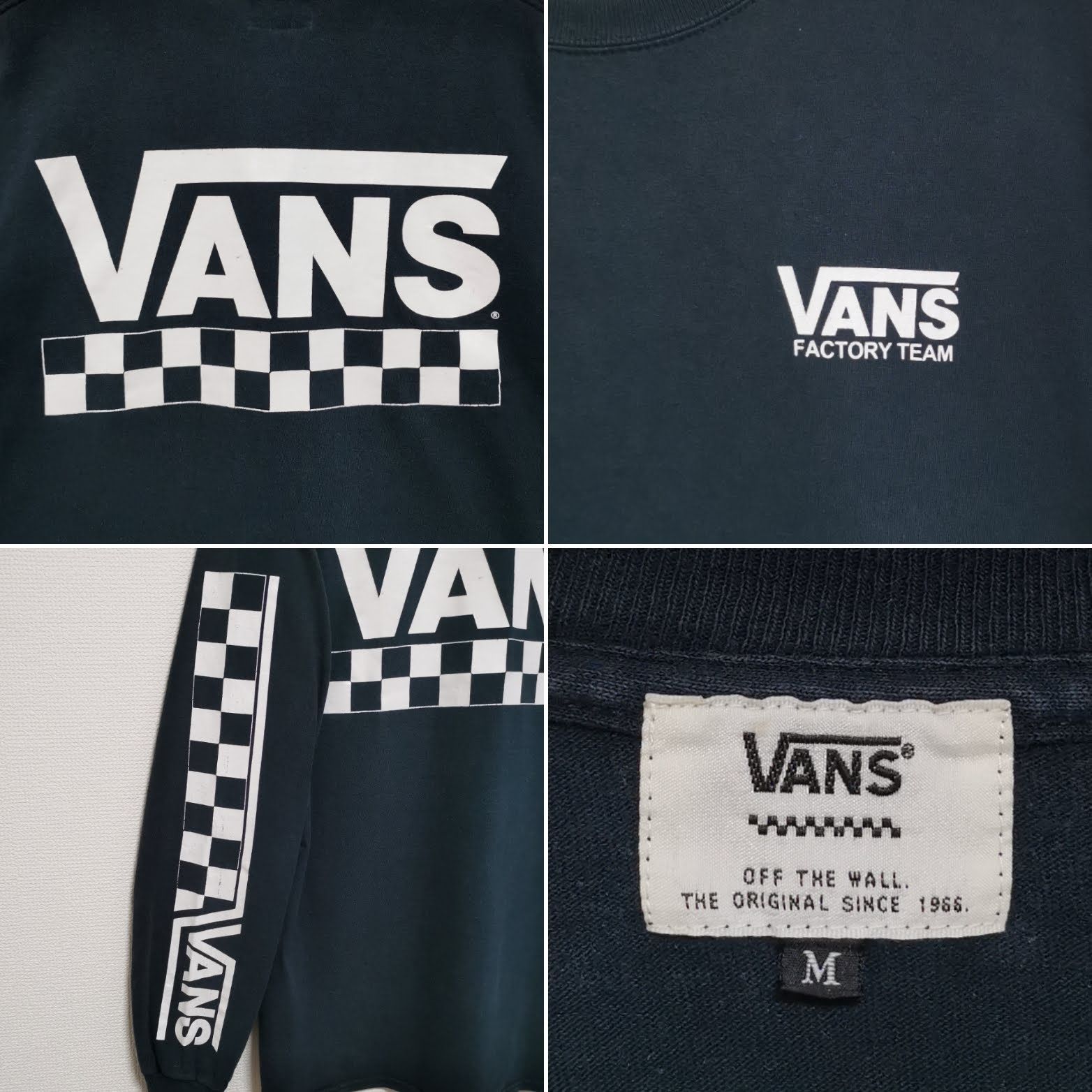 M VANS BMX チェッカーボード ロンT 長袖 Tシャツ 別注 黒 USA - メルカリ