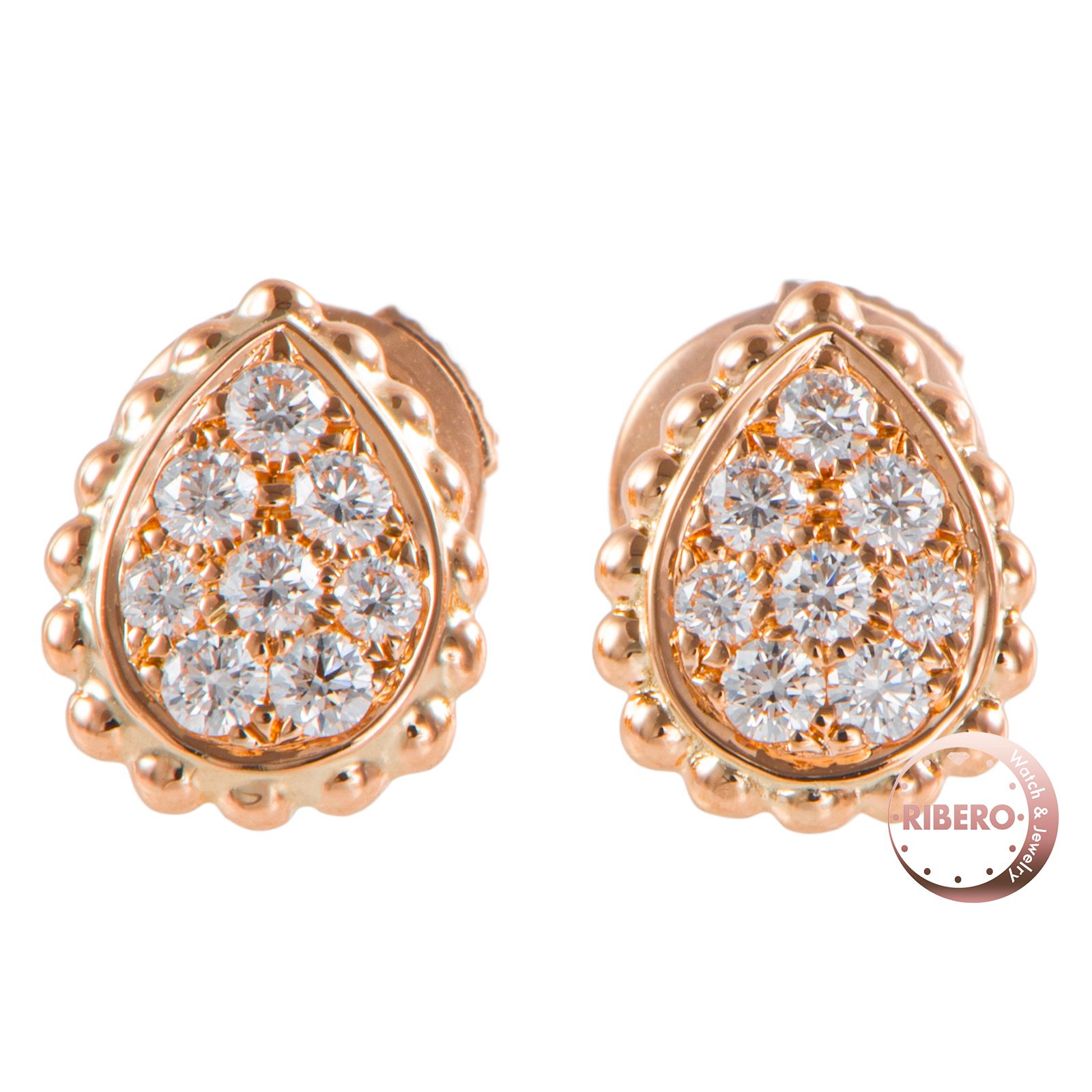 Boucheron ブシュロン セルパンボエム スタッズイヤリング エクストラスモール JCO01362 ピアス K18PG ダイヤモンド ピンク ゴールド【中古】 297,000円