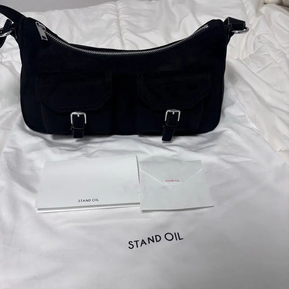 新品 / STAND OIL ジョイバッグ ミニ - スウェード ブラック