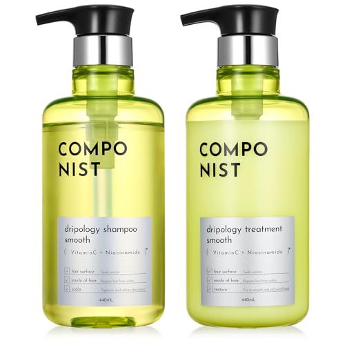 COMPONIST(コンポニスト) ドリポロジーシャンプー&ヘアトリートメント スムース 3種のビタミンC ナイアシンアミド 毛髪補修成分 キューティクルケア成分 うるおい成分 熱ダメージケア成分 ベルガモット&リネンの香りe 3f43819b