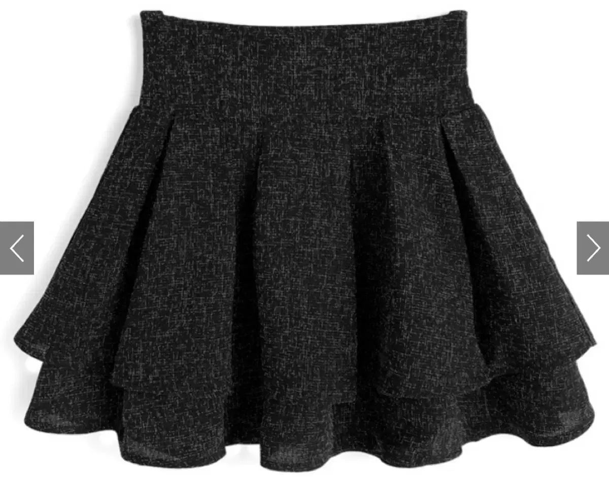 GRL グレイル ツイード フレア ミニスカート ブラック