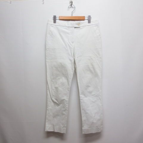 ジョセフ JOSEPH クロップド パンツ 38 白 ホワイト ストレッチ 裾