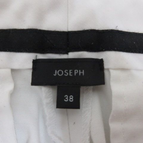 ジョセフ　JOSEPH パンツ　38サイズ ジョセフ JOSEPH クロップド パンツ 38 白 ホワイト ストレッチ 裾