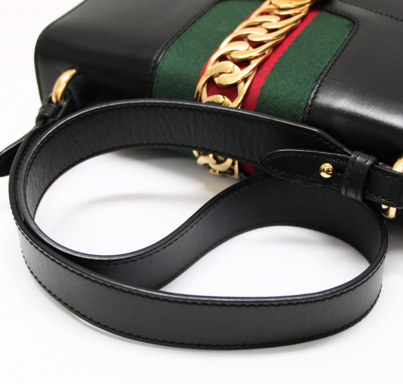 【美品】グッチ GGシマ ビジネスバッグ シェリーライン 2way ブラック グッチ GUCCI シルヴィ 2WAYバッグ シェリーライン ショルダーバッグ
