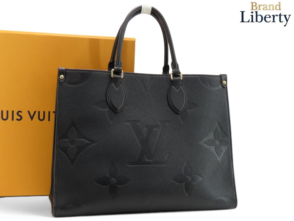 【新品同様】ルイヴィトン LOUIS VUITTON モノグラム アンプラント オンザゴー MM 2WAY トートバッグ ショルダーバッグ ハンドバッグ ノワール ブラック レザー M45595