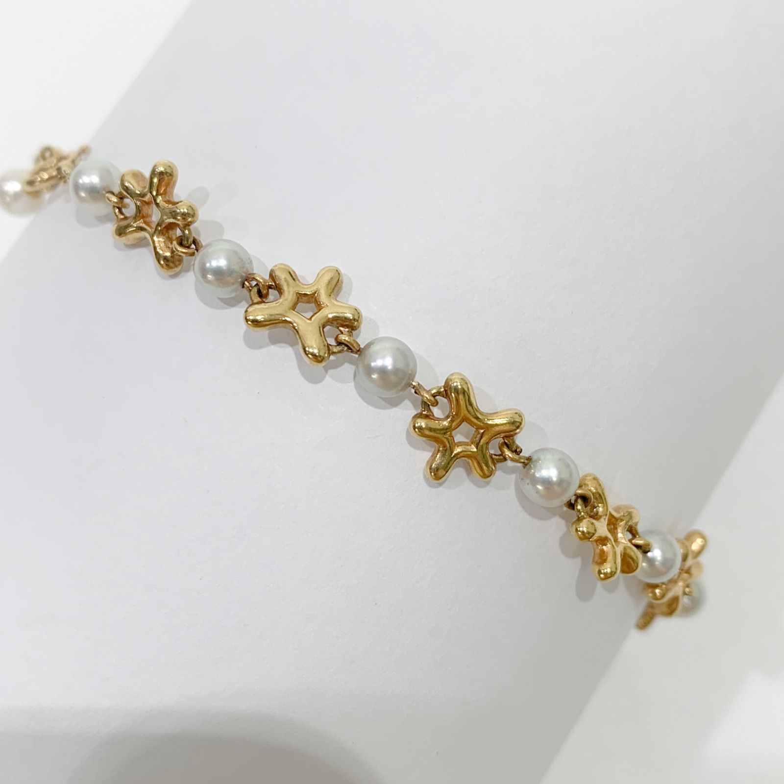 【中古】ミキモト MIKIMOTO 13Pベビーパール ブレスレット K18YG イエローゴールド 750