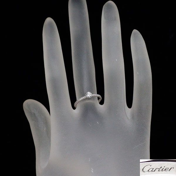 カルティエ Pt950 ダイヤモンド リング 0.24ct D VVS1 EX エタンセル 