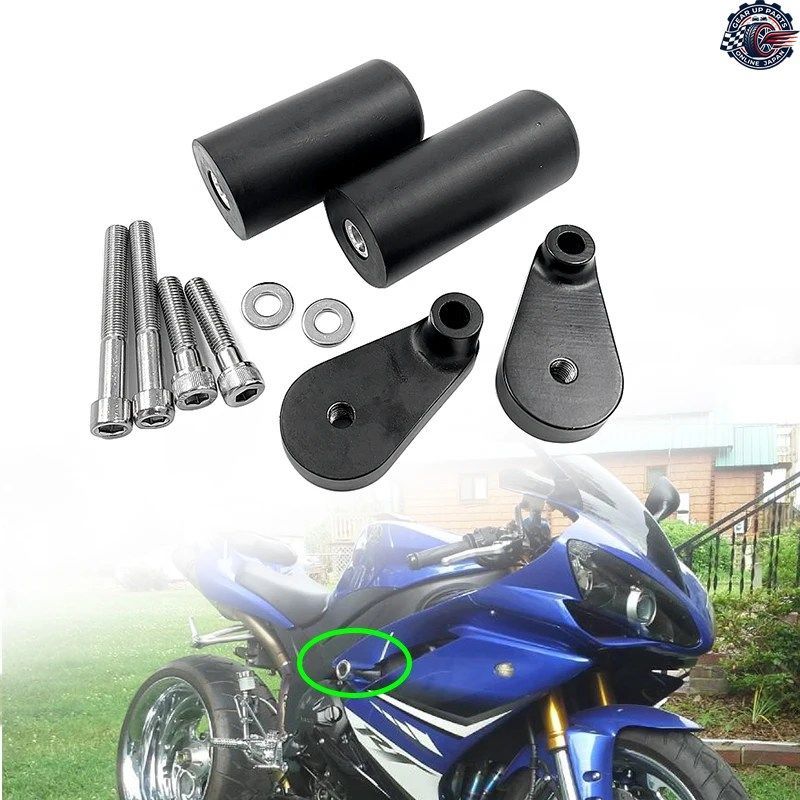 ヤマハ YZF-R1 YZFR1 YZF 1000 2007 2008 カット不要 モーターサイクル フレーム スライダー 転倒時エンジンプロテクター