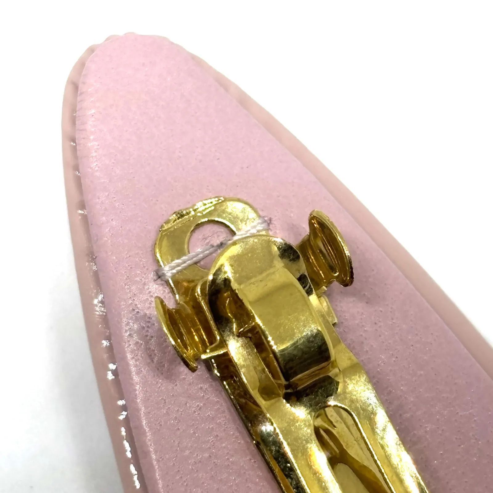 極美品】miumiu ミュウミュウ パテントレザー ロゴバレッタ ピンク