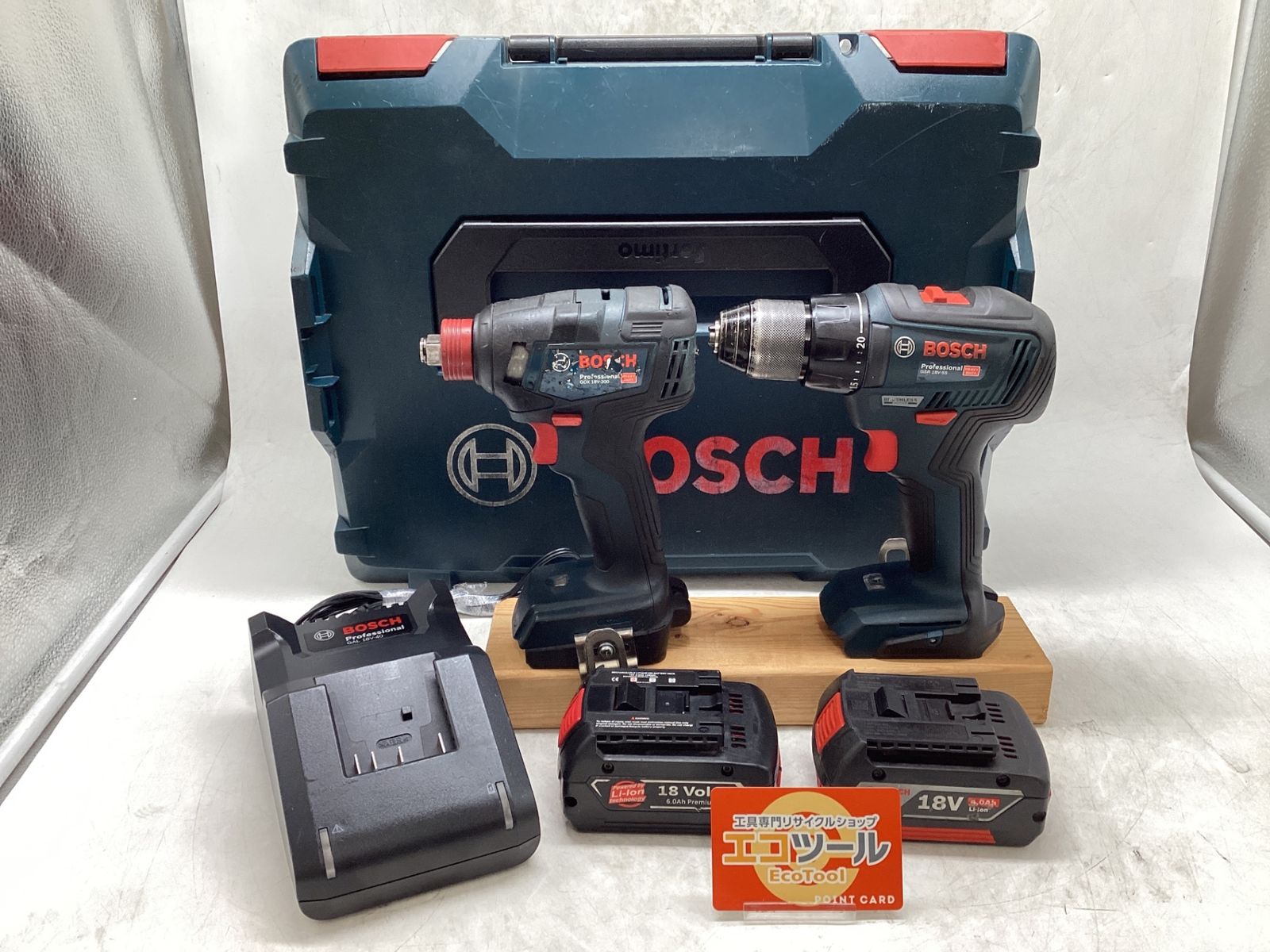 【中古品】ボッシュ(Bosch） ☆Bosch/ボッシュ コードレスインパクトドライバー+コードレスドライバードリル コンボキット GDX18V200GSRN 青 [IT_ZCI9I][豊田][M04]