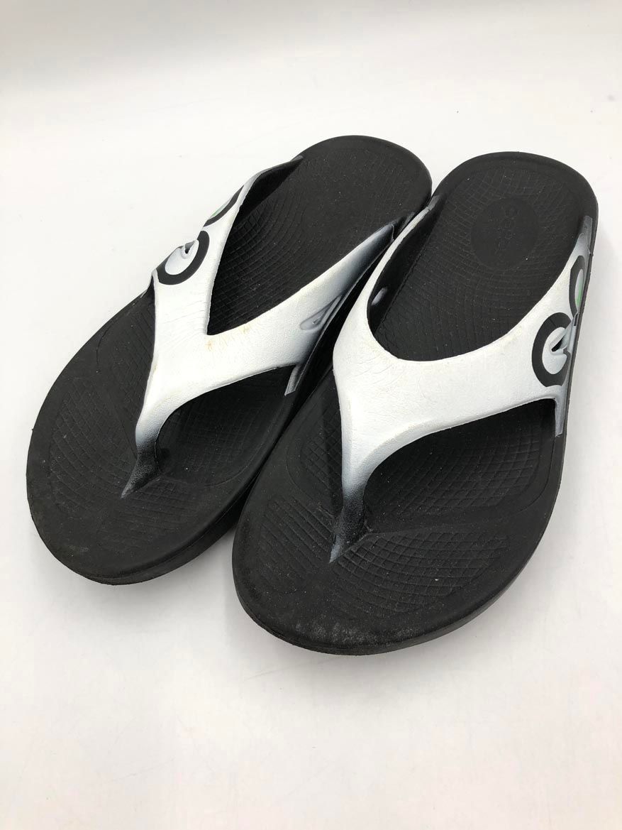 OOFOS ウーフォス スポーツ トング リカバリー サンダル sizeM6 W8/ブラック×ホワイト ■◆ レディース