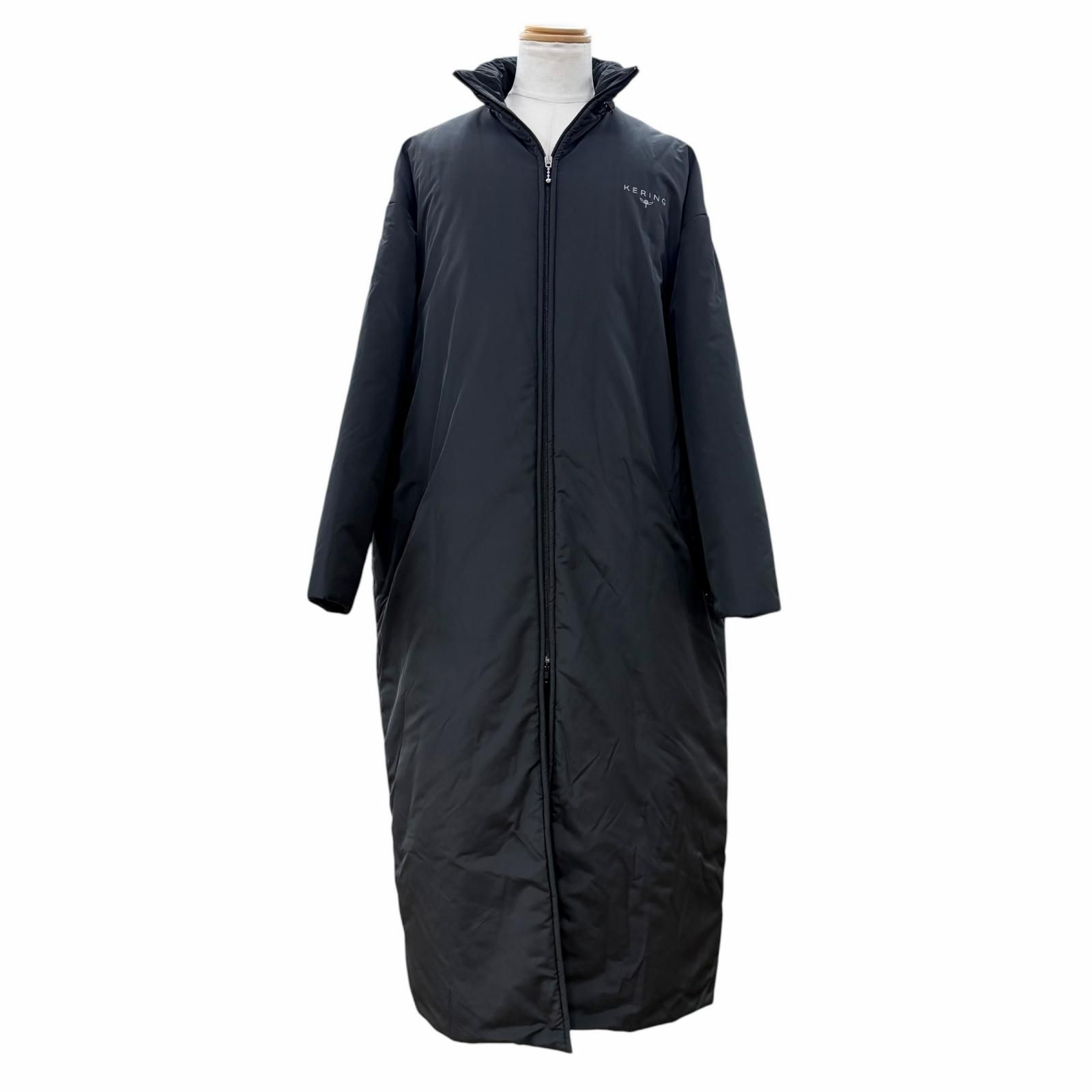 極美品▼BALENCIAGA バレンシアガ 486299 Kering Padded Raincoat ケリング デムナ初期 フード入り オーバーサイズ 中綿入り ダブルジップアップ ロングコート ブラック 46 イタリア製 正規品 メンズ