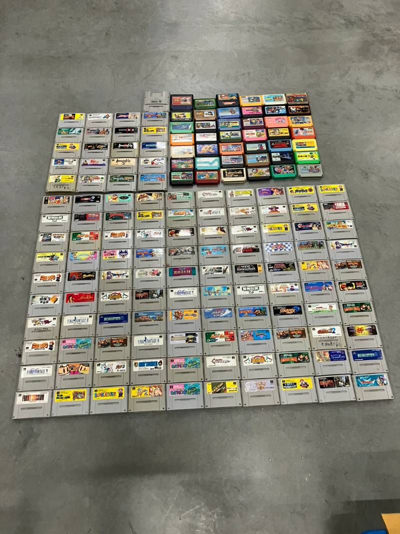 【大量まとめ売り】　スーパーファミコンソフト 120本 ファミコンソフト 42本 大量まとめ売り 現状品